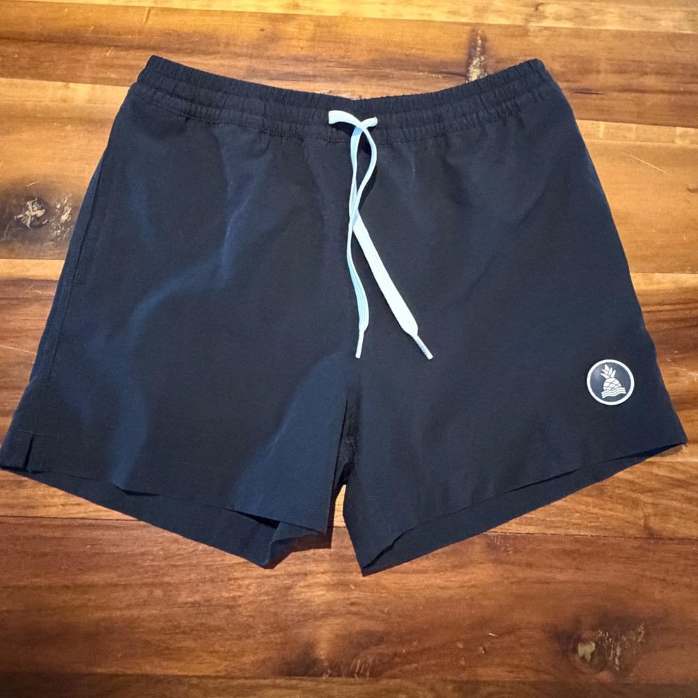 Chubbies Youth Boys Swim Trunks Black Pineapple Logo Mesh Lined Size M 10/12